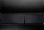 фото TECEsquare, панель смыва с двумя клавишами стеклянная, цвет: стекло черное, клавиши черные