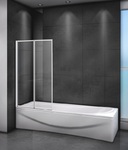фото Шторка на ванну Cezares Relax RELAX-V-2-80/140-P-Bi-L, 80 х 140 см, стекло рифлёное, цвет профиля се