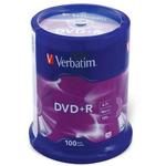 фото Диск DVD+R (плюс) VERBATIM, 4,7 Gb, 16x, 100 шт., Cake Box