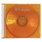 фото Диск DVD-R (минус) VERBATIM, 4,7 Gb, 16x, Colour Slim Case