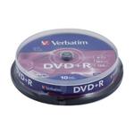 фото Диск DVD+R (плюс) VERBATIM, 4,7 Gb, 16x, 10 шт., Cake Box