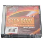 фото Диски CD-RW VS, 700 Mb, 4-12x, Slim Case, комплект 5 шт.