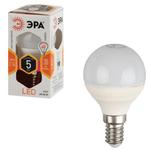 фото Лампа светодиодная ЭРА, 5 (40) Вт, цоколь E14, шар, теплый белый свет, 30000 ч., LED smdP45-5w-827-E14