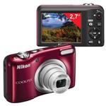 фото Фотоаппарат компактный NIKON CoolPix А10, 16,1 Мп, 5х zoom, 2,7" ЖК-монитор, HD, красный