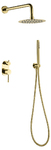 фото Boheme 464-G Смеситель встроенный + верхний+ ручной душ, Uno. Gold