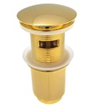 фото Remer 905CC114BG Донный клапан 1.1/4" click-clack с переливом золото брашированное