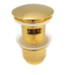 фото Remer 905CC2114BG Донный клапан 1.1/4" click-clack с переливом золото брашированное
