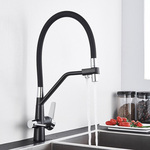 фото Смеситель для кухни с краном для питьевой воды MATRIX SMF-323357/BK 40 мм цвет черный/хром
