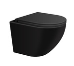 фото Подвесной безободковый унитаз с сиденьем микролифт Avimano Emotion 1000022, цвет черный матовый