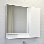 фото Зеркало-шкаф Comforty Мерано-90 белый матовый