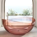 фото Прозрачная ванна ABBER Kristall AT9705Koralle розовая