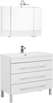фото Комплект мебели для ванной Aquanet Верона NEW 100 белый (напольный 3 ящика)
