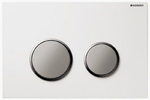 фото Клавиша Geberit Sigma Type 20 115.778.KL.1, рамка: белая, кнопки и обод: хром матовый, двойной смыв