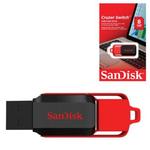 фото Флэш-диск 8 GB, SANDISK Cruzer Switch, USB 2.0, черно-красный