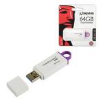 фото Флэш-диск, 64 GB, KINGSTON Data Traveler G4, USB 3.0, бело-фиолетовый