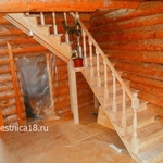 Фото №2 Г-образная лестница из массива