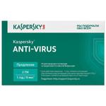 фото Антивирус KASPERSKY "Anti-virus", лицензия на 2 ПК, 1 год, продление, карта