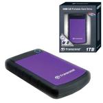 фото Диск жесткий внешний TRANSCEND, 1 Tb, 2,5", USB 3.0, пластик, фиолетовый