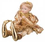 Фото №2 Декоративное украшение музыкальное "девочка в золотом платье" высота=41 см Polite Crafts&amp;gifts (856-006)