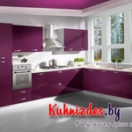 фото Кухня с фасадами из акрила Фиолет