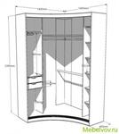 Фото №4 Радиусный шкаф-купе Радион с угловым элементом с дверью