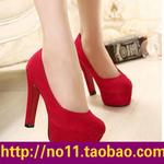 фото Туфли Sexy Red Suede High-heeled Shoes Wedding Shoes