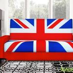 фото Диван Британский флаг - 2 (красная экокожа)