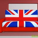 Фото №3 Диван Британский флаг - 2 (красная экокожа)