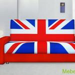 Фото №2 Диван Британский флаг - 2 (красная экокожа)