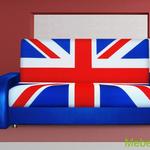 Фото №3 Диван Британский флаг - 3 (синяя экокожа)