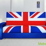 Фото №2 Диван Британский флаг - 3 (синяя экокожа)