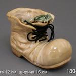 фото Фигурка "лягушка на ботинке" высота=10 см.длина=16 см. Hebei Grinding (180-033)