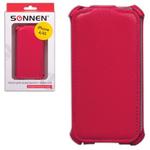 фото Чехол-обложка для телефона iPhone 4/4S SONNEN, кожзаменитель, вертикальный, красный