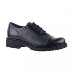фото LORIBLU Темно-синие туфли из кожи на шнуровке и утолщенной подошве от бренда Loriblu