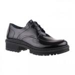 фото LORIBLU Черные лаковые туфли на шнуровке и массивной подошве от бренда Loriblu
