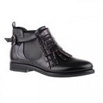 фото FABI Модные черные ботинки из кожи с низким каблучком от бренда FABI