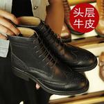 фото 2015 xinqiu грубая кожа короткие ботинки с кружевами Мартин сапоги женщин ретро Брок Великобритании Ветер женщин сапоги