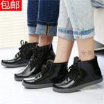 фото Mail оригинальной корейской версии короткой трубки воды мода дождя сапоги обувь Холст полоса с бархатом, как женщины обуви сапоги специальные предложения новое