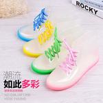 фото Корейский моды дождя сапоги женщин короткие трубки милые faux холст сапоги Мартин, ажурная обувь воды обувь сумки почта