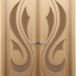 Фото №2 Межкомнатная шпонированная дверь "Орхидея", остекленная