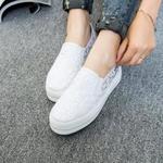 фото Специальные предложения Распродажа корейской версии потоков Холст обувь женская обувь женская кружева ажурное педаль ленивые люди случайные ботинки ботинки ноги