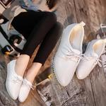 фото Весной и летом корейской версии женщин подлинной низкой белой обувь asakuchi дикий сладкий студентов маленькие белые ботинки красивые туфли