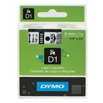 фото Картридж для принтеров этикеток DYMO D1, 6 мм х 7 м, лента пластиковая, чёрный шрифт, прозрачный фон