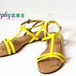 фото Лето Си дай Fei Европе новый флуоресценции цвет плоские простые девушки мода сандалии Сандалии плоские сандалии женские