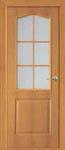 фото Дверь межкомнатная Классик (миланский орех), остекленная, с рисунком