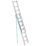 фото Лестница приставная выдвижная (телескопическая) на канатной тяге ЛПТ-3,1