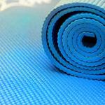 Фото №4 Коврик для йоги FM-101 PVC 173x61x0,5 см, синий (78605)