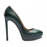фото CORSOCOMO Туфли из кожи темно-зеленого цвета на высоком каблуке