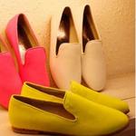 фото Пост 2014 вентилятора конфеты цветные совок Обувь Белый Обувь, японский и корейский корейской версии весны плоские остроконечные туфли обувь женская обувь