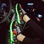 фото Новый USB зарядки красочные светящиеся флуоресцентные светодиодные фонари обувь моды для мужчин и женщин обувь любителей спорта обувь